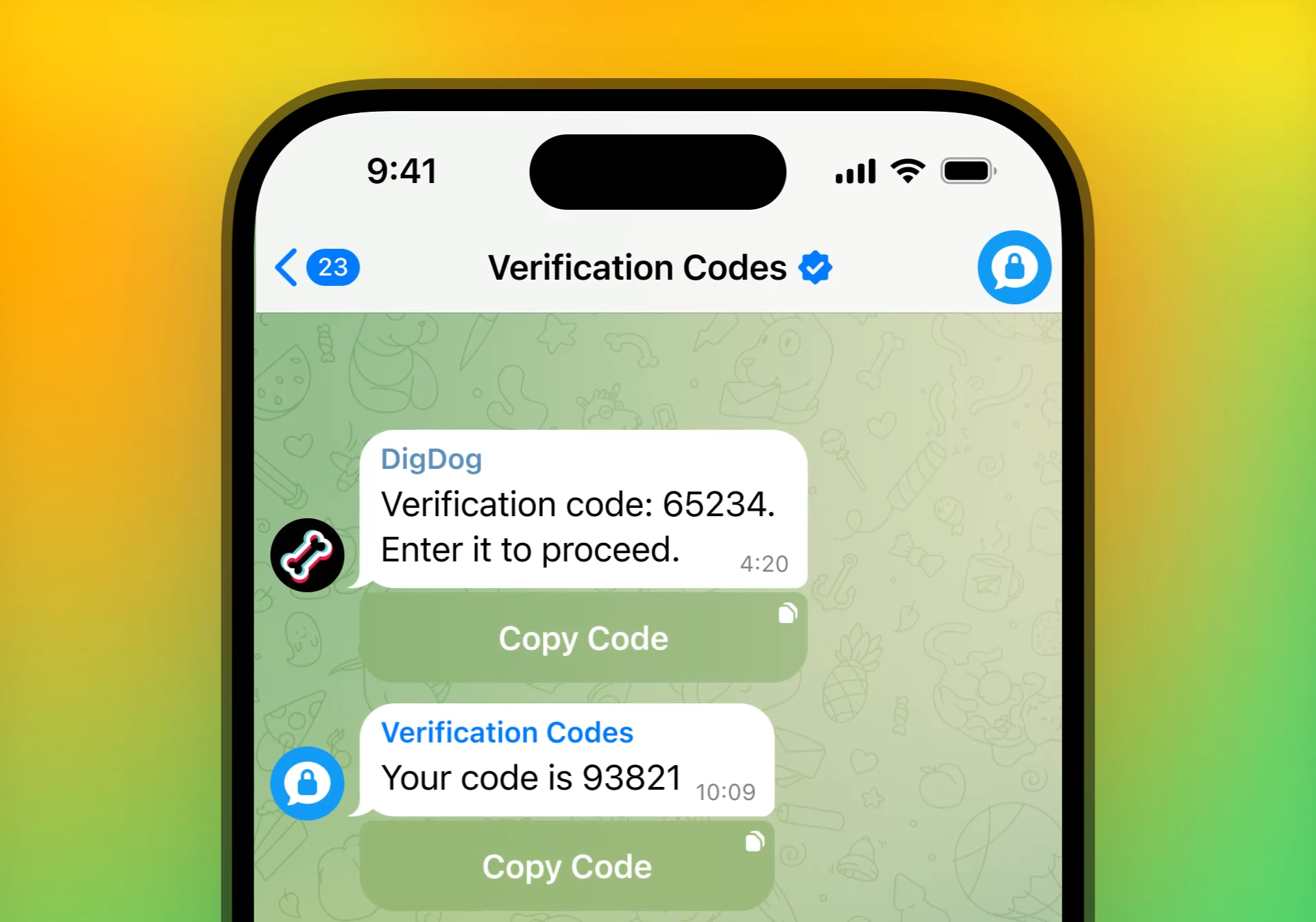 Pantalla de Telegram mostrando canales, grupos y ajustes de privacidad