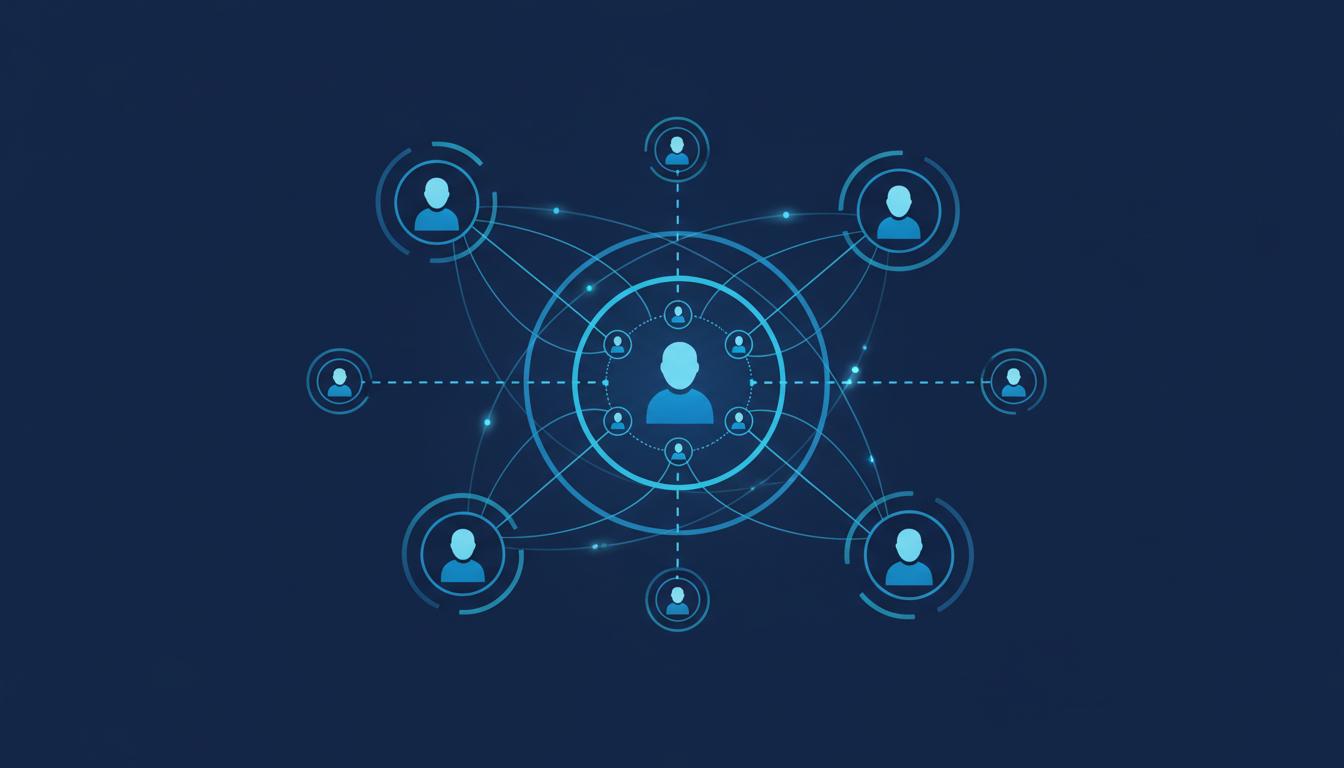 Red de usuarios conectados que representa las comunidades y supergrupos de Telegram